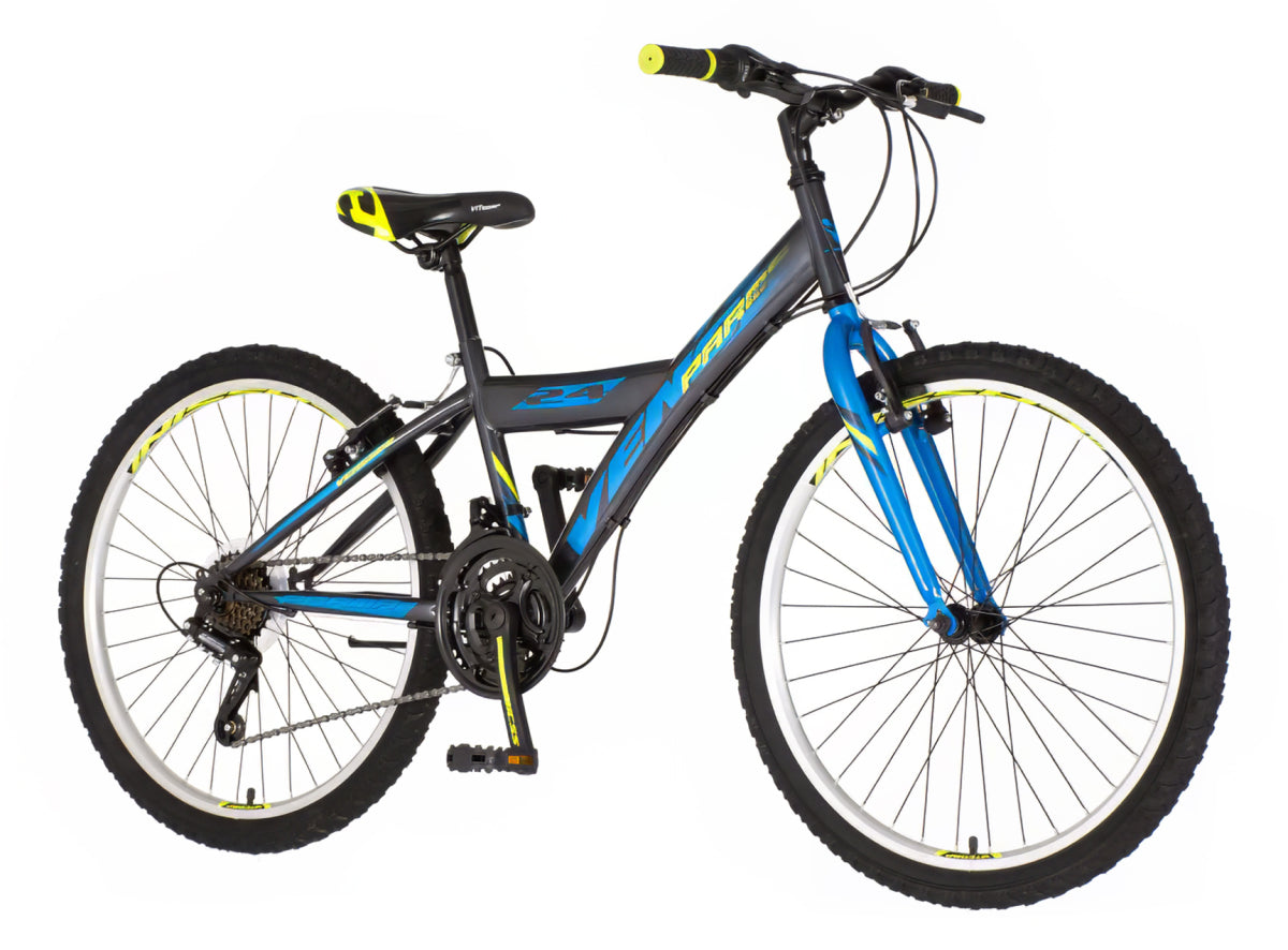 BICIKL JUNIOR 24 VENSSINI PARMA 24" 13" V-BRAKE 18 BRZINA 132-155CM (XS) PLAVO SIVI