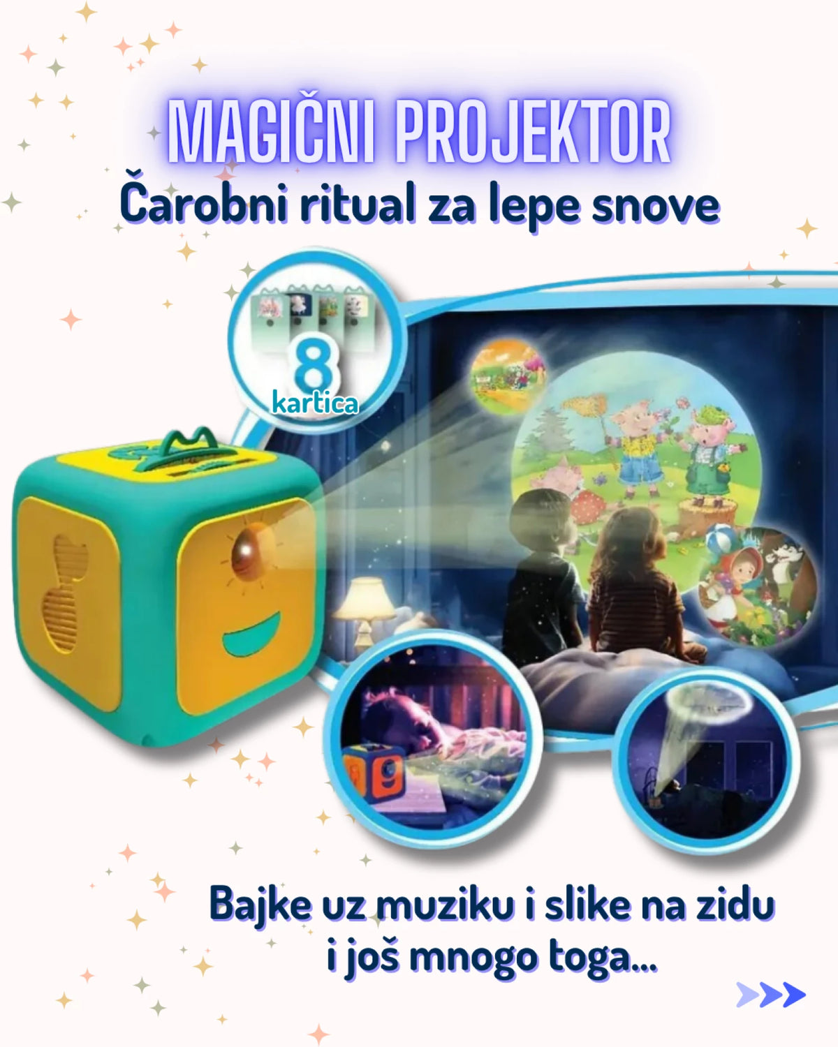 MAGIČNI PROJEKTOR SA BAJKAMA I PESMICAMA NA SRPSKOM