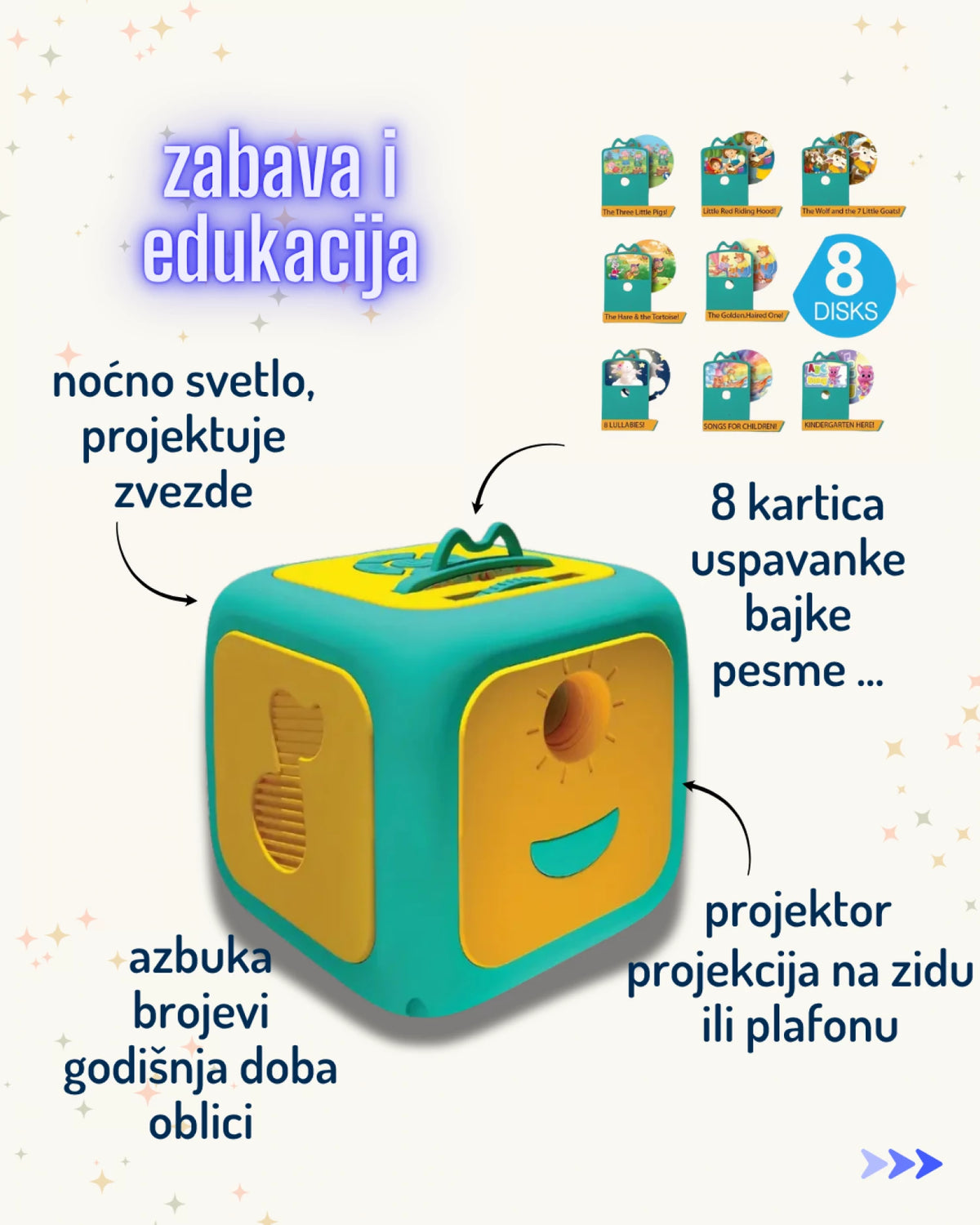 MAGIČNI PROJEKTOR SA BAJKAMA I PESMICAMA NA SRPSKOM