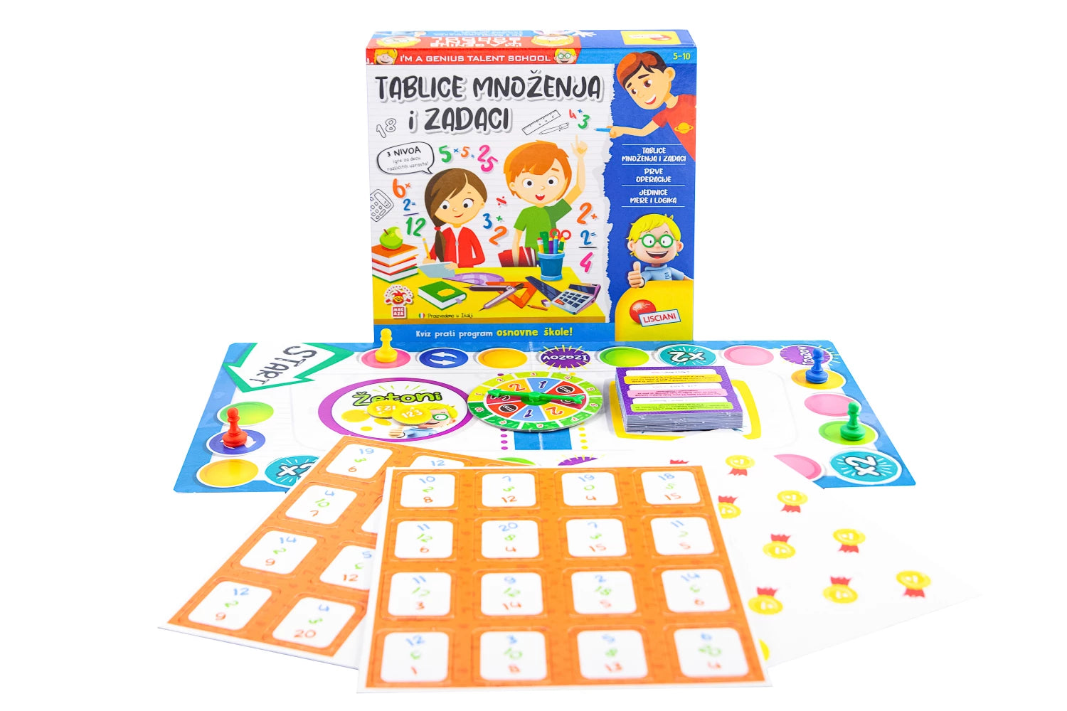 MALI GENIJE SR EDUKATIVNA IGRA TABLICA MNOZENJA I ZADACI LISCIANI